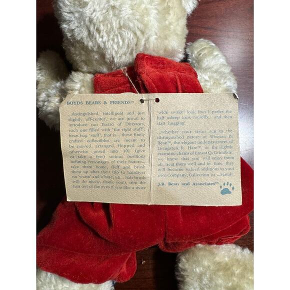 12" Boyds Bear Collection with Red Jumper Bow 1985-97 JB Bean Series - Picture 6 of 9